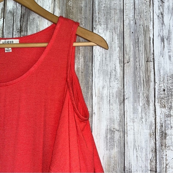 Umgee Pink Ribbed Open Shoulder Dress - Picture 2 of 5